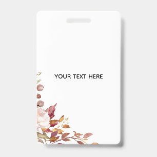 Create Your Own Floral Badge ID Badge