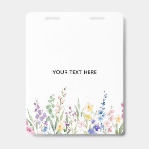 Create Your Own Floral Badge ID Badge