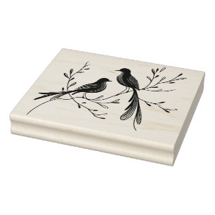 Create Your Own Floral BIrds of Paradise Branches Rubber Stamp