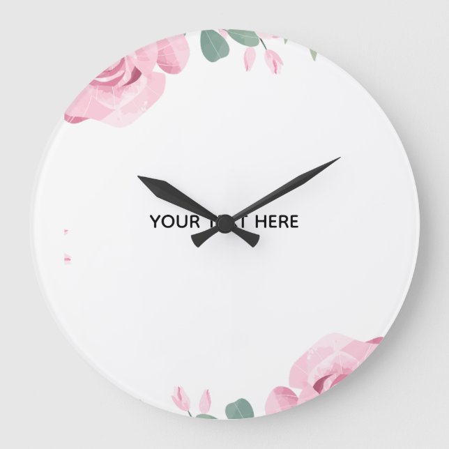 Create Your Own Floral Border Large Clock (Front)