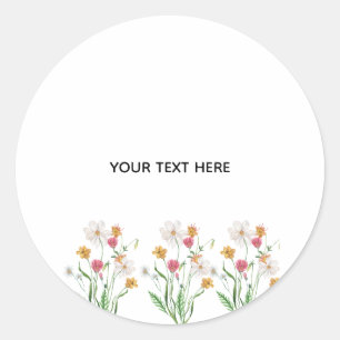 Create Your Own Floral Classic Round Sticker