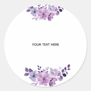 Create Your Own Floral Classic Round Sticker