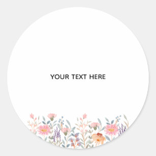 Create Your Own Floral Classic Round Sticker