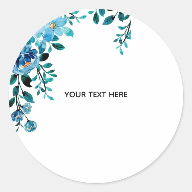 Create Your Own Floral Classic Round Sticker (Front)