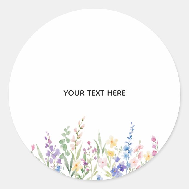 Create Your Own Floral  Classic Round Sticker (Front)
