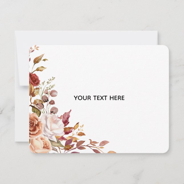 Create Your Own Floral Flat Note Card (Front)