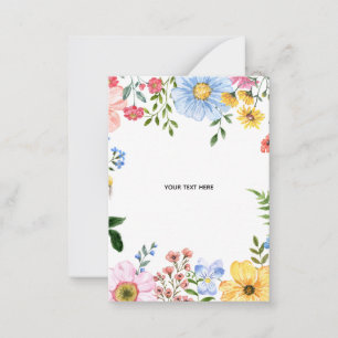 Create Your Own floral Flat Note Card