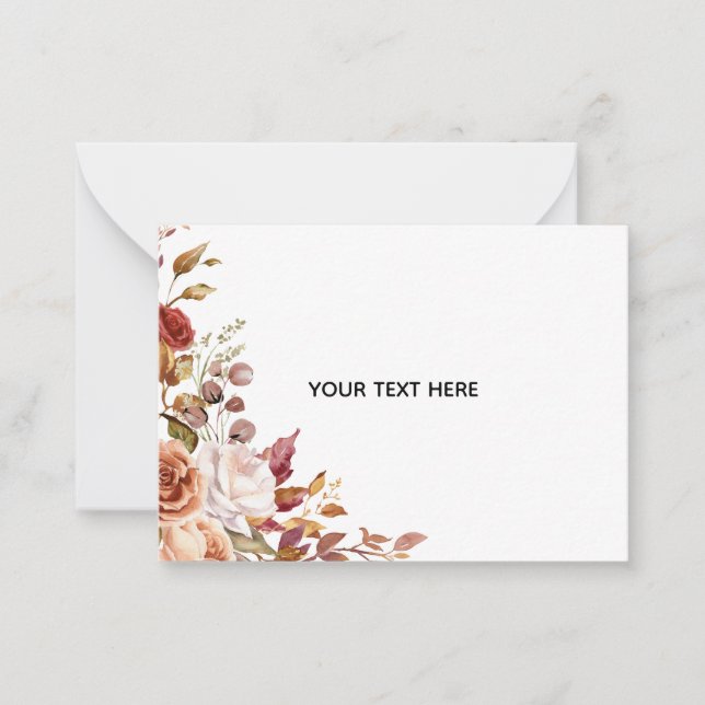 Create Your Own Floral Flat Note Card (Front)