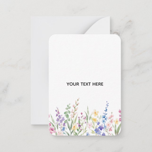 Create Your Own Floral Flat Note Card (Front)
