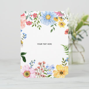 Create Your Own floral Flat Thank You Card