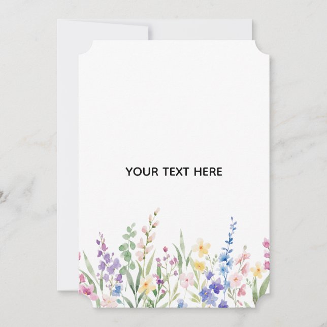 Create Your Own Floral Flat Thank You Card (Front)