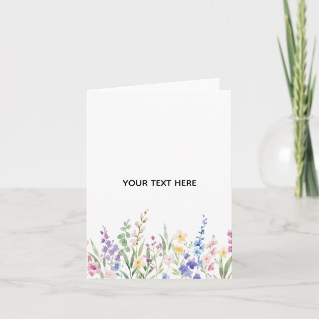 Create Your Own Floral Folded Greeting Card (Front)