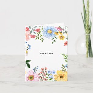 Create Your Own floral Folded Thank You Card