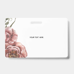 Create Your Own floral  ID Badge