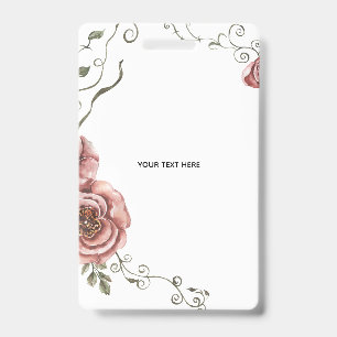 Create Your Own floral  ID Badge