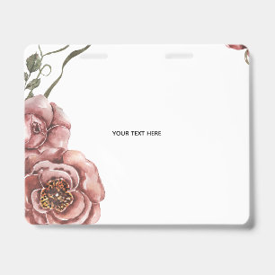 Create Your Own floral  ID Badge