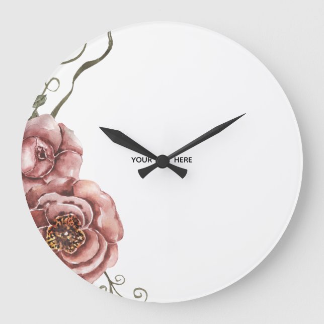 Create Your Own floral  Large Clock (Front)