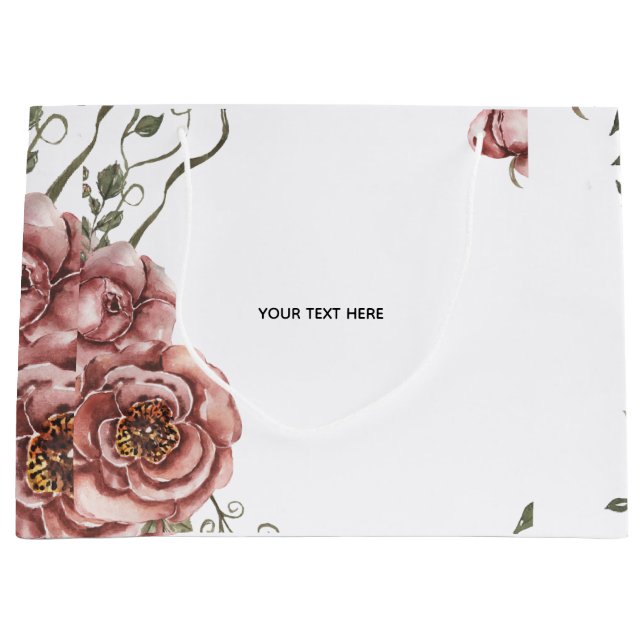 Create Your Own floral  Large Gift Bag (Front)