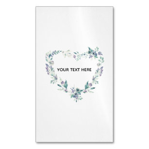 Create Your Own Floral Love Border Magnetic Business Card