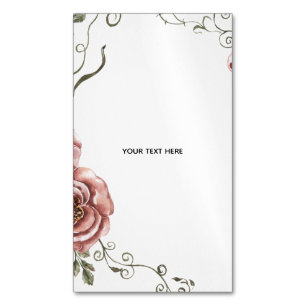 Create Your Own floral Magnetic Business Card