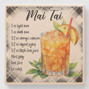 Create Your Own Floral Mai Tai Cocktail Recipe Stone Coaster