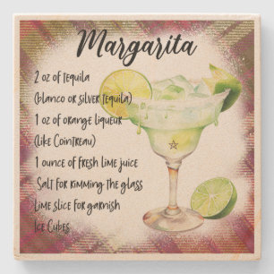 Create Your Own Floral Margarita Cocktail Recipe Stone Coaster