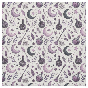 Create Your Own Floral Mauve Crescent Moon Magic Fabric
