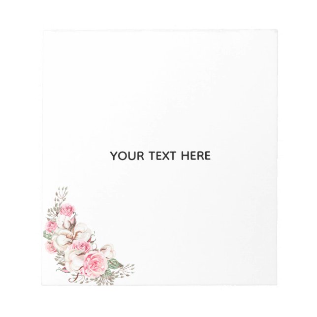 Create Your Own Floral  Notepad (Front)