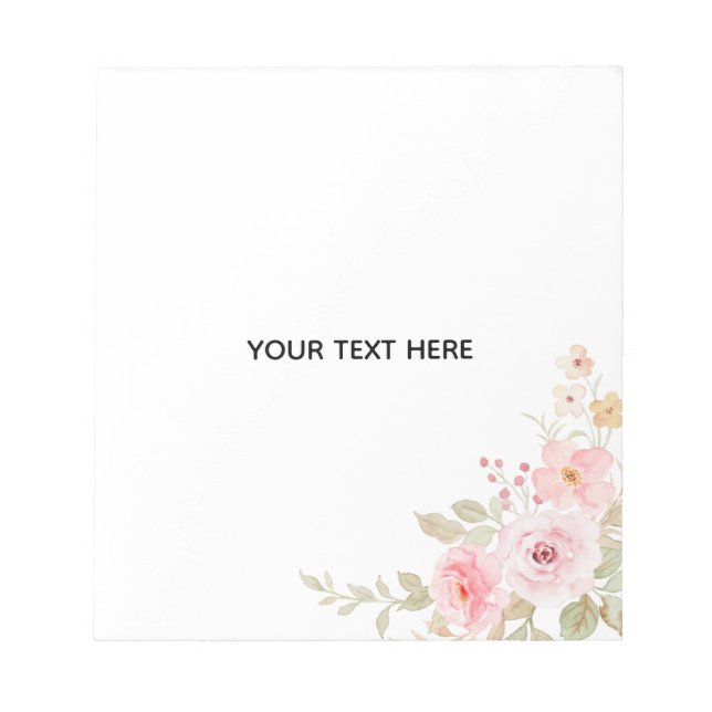 Create Your Own Floral  Notepad (Front)