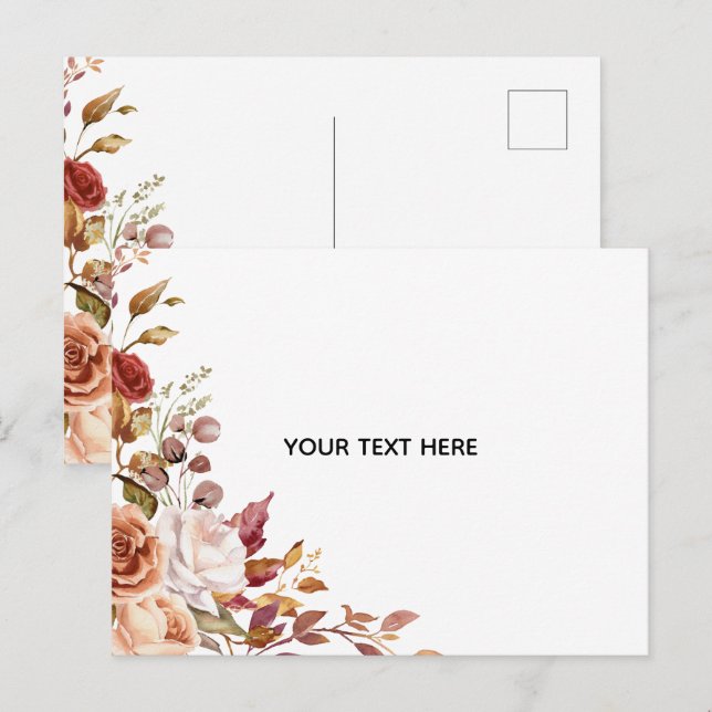 Create Your Own Floral Postcard (Front/Back)