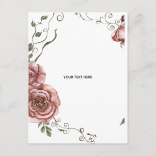 Create Your Own floral  Postcard