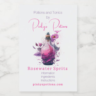 Create Your Own Floral Potion Bottle Apothecary Food Label