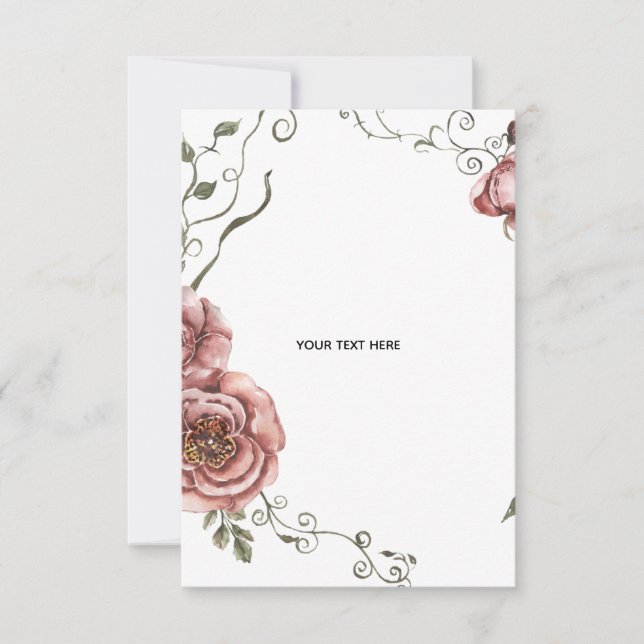 Create Your Own floral  RSVP Card (Front)