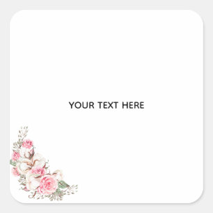Create Your Own Floral Square Sticker