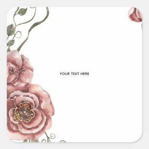 Create Your Own floral Square Sticker