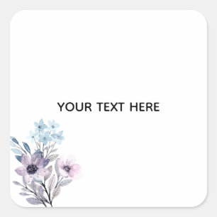 Create Your Own Floral  Square Sticker