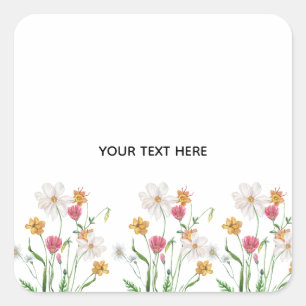 Create Your Own Floral  Square Sticker