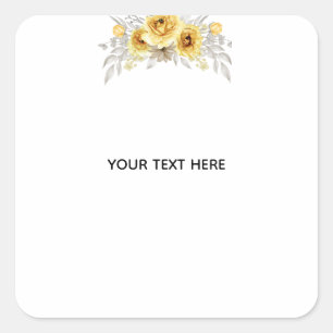 Create Your Own Floral Square Sticker