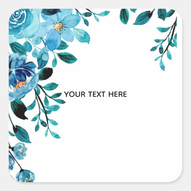 Create Your Own Floral Square Sticker (Front)
