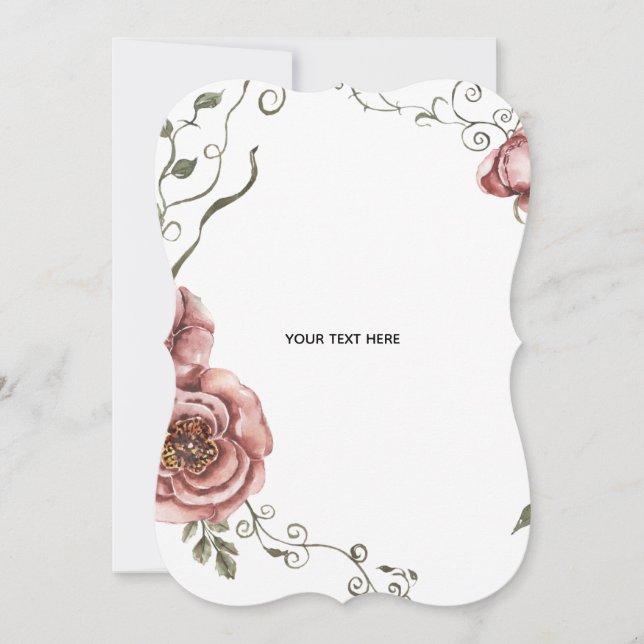 Create Your Own floral  Thank You Card (Front)