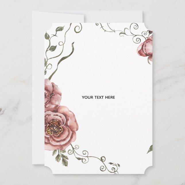 Create Your Own floral  Thank You Card (Front)