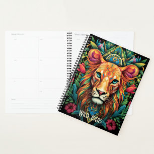 Create Your Own Floral Tribal Lioness Totem Animal Planner