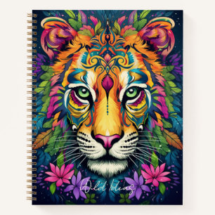 Create Your Own Floral Tribal Tiger Notebook