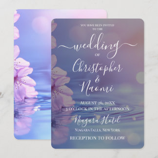 Create Your Own Flowers & Water Wedding Invitation
