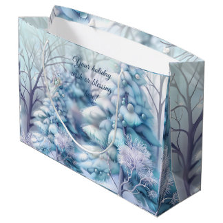 Create Your Own Fluffy Snow Covered Trees Large Gift Bag