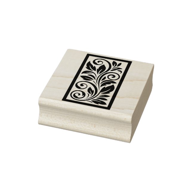 Create Your Own Framed Leafy Vines Floral Rubber Stamp (Stamp)