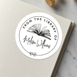 Create your own 'From the Library of' Bookplate Classic Round Sticker