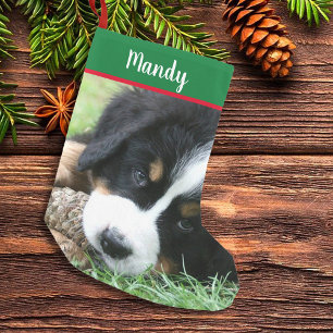Create your own full photo dog christmas small christmas stocking