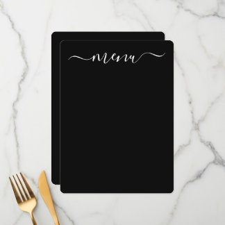 Create Your Own Fully Customised Black Menu