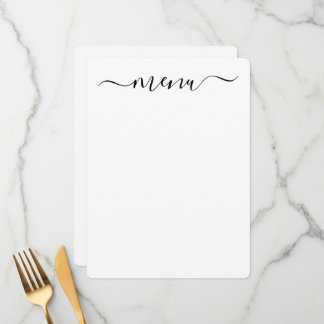 Create Your Own Fully Customised White Menu